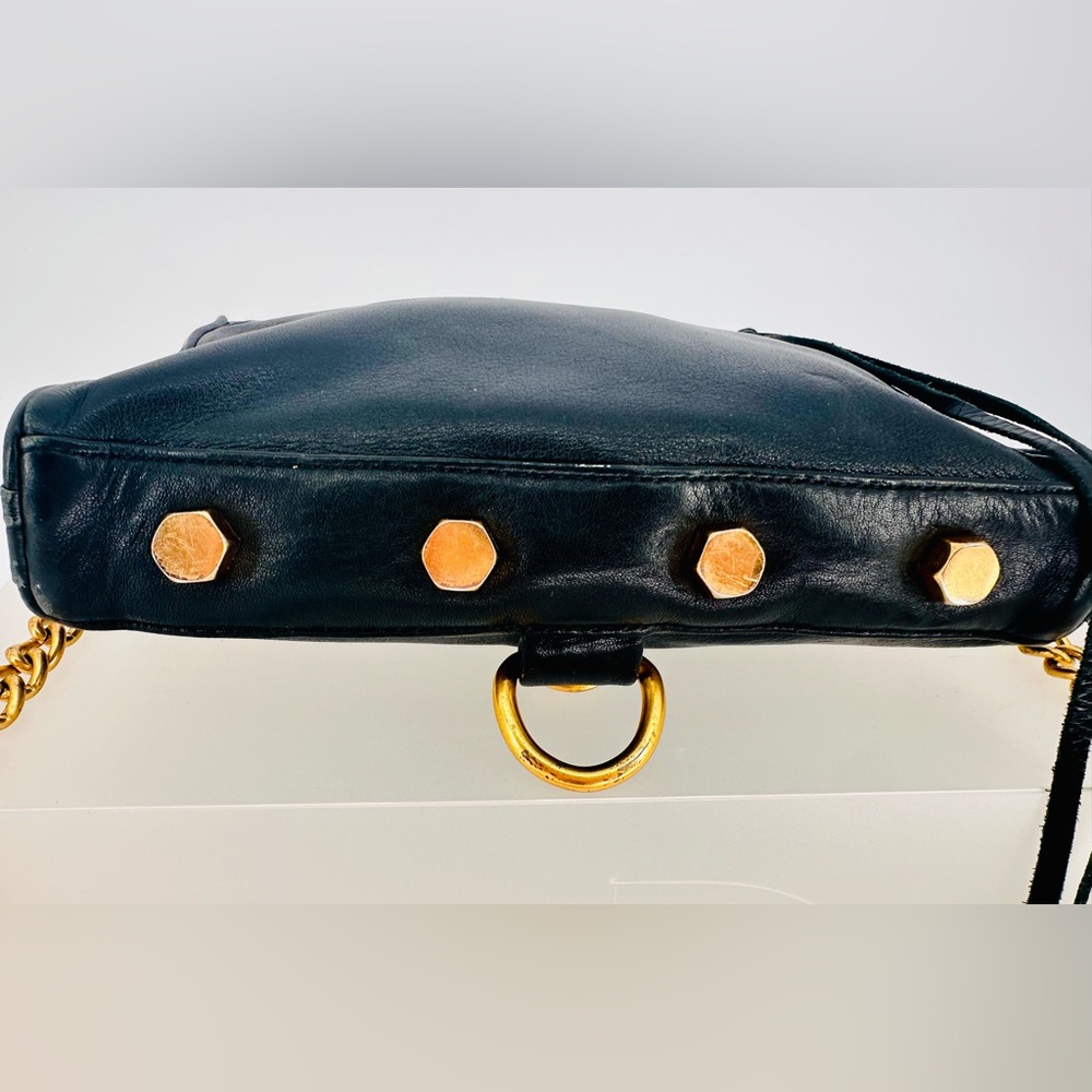 Rebecca Minkoff Black Leather Crossbody Bag w/ Gold Hardware - Picture 5 of 12